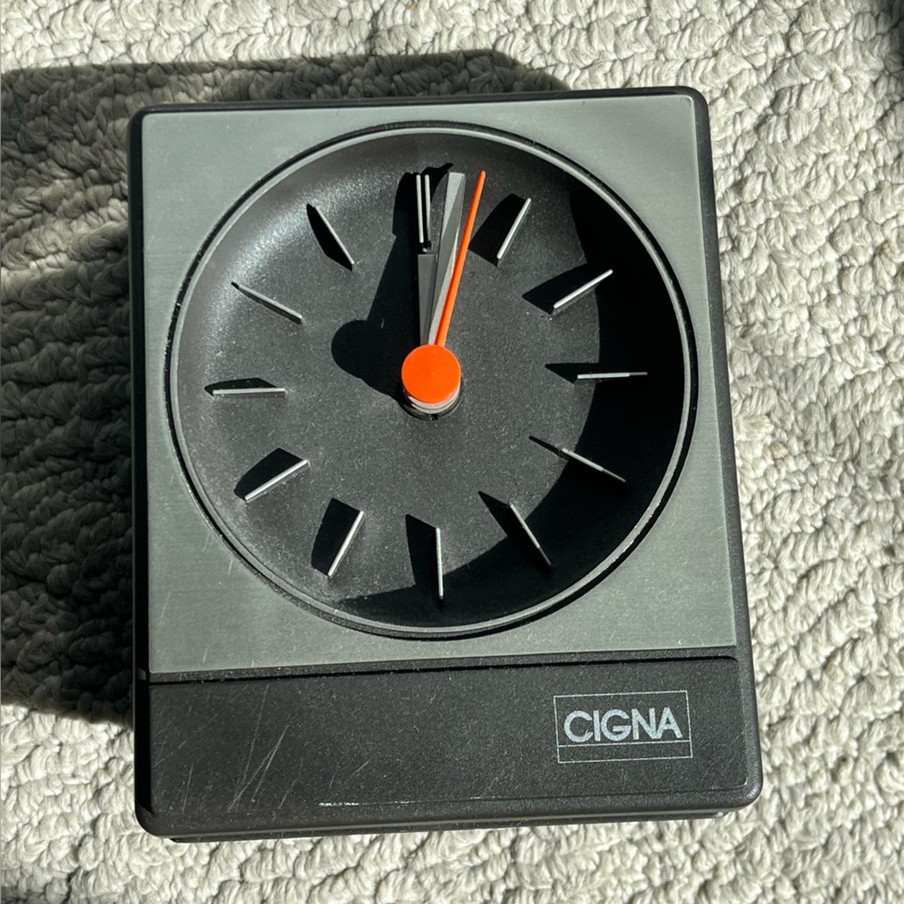 Vintage AACHEN Black and Orange Desk Clock